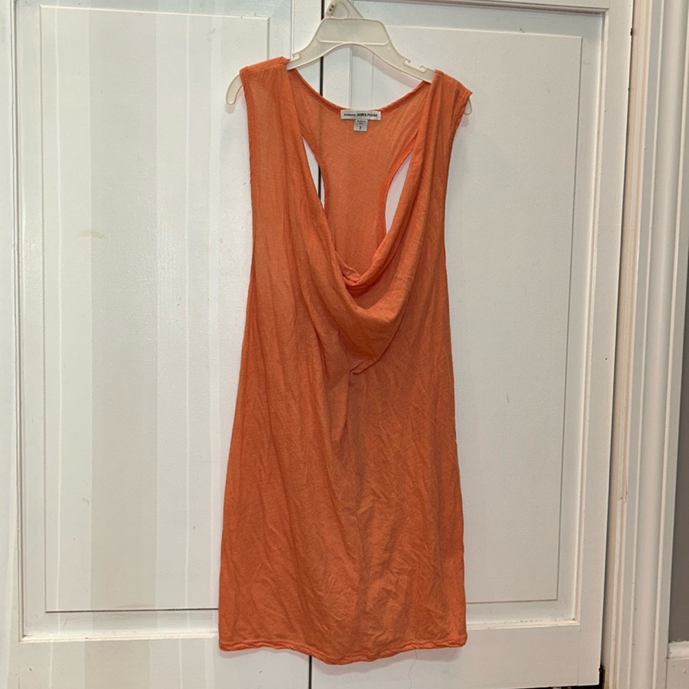✨ STANDARD James Perse ✨ Orange Cowlneck Racerback Tank Top